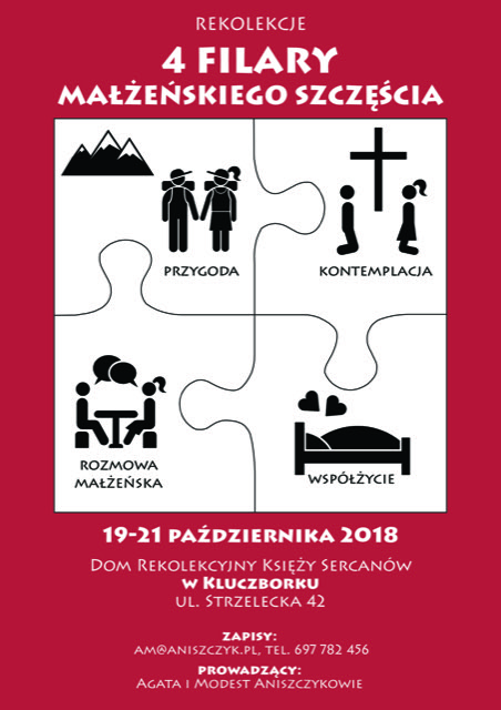 Zaproszenie na rekolekcje pt. Cztery filary małżeńskiego szczęścia
